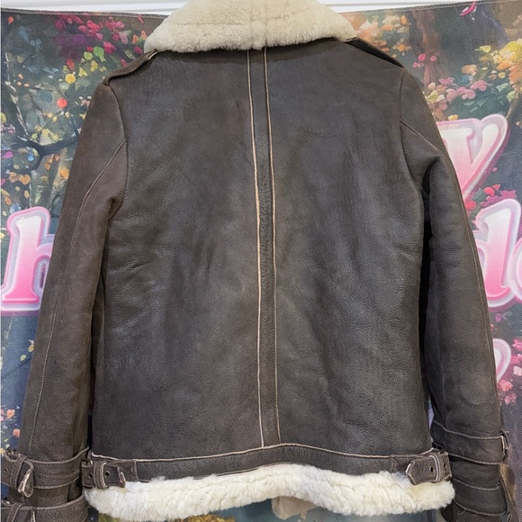 Wool leather brand new brown jacket - Picture 4 of 9